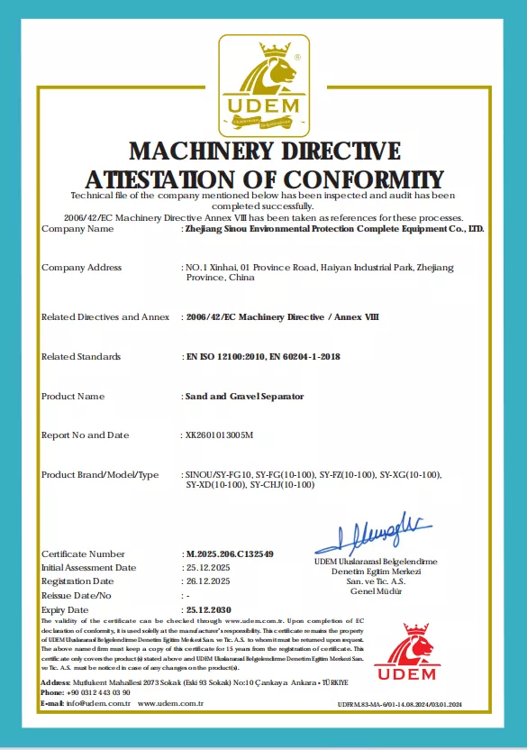 Concrete Reclaimer Certificate